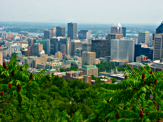 [View from Mont Royal on Montreal after working on the photo with Gimp]