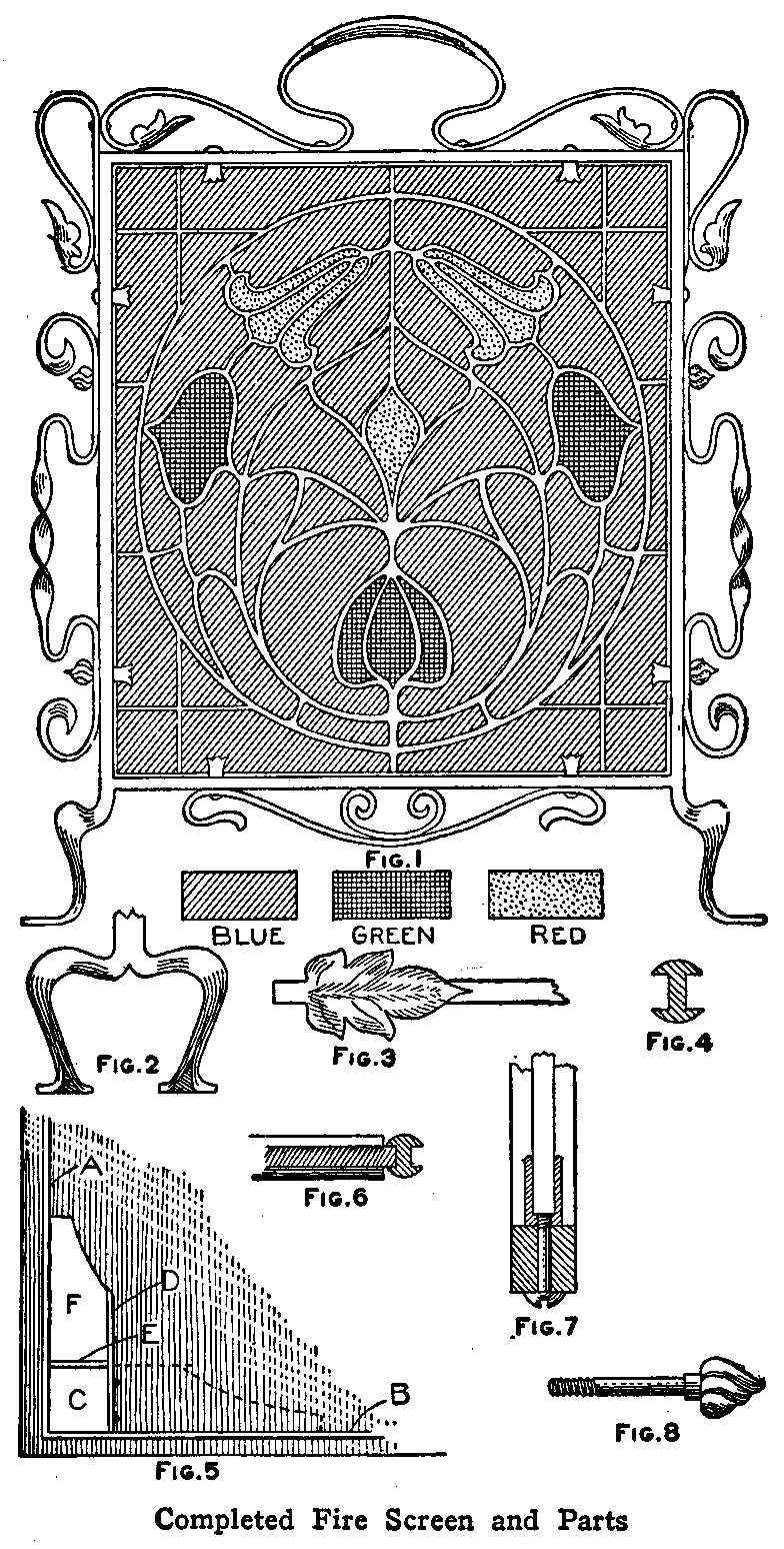 Completed Fire Screen and Parts