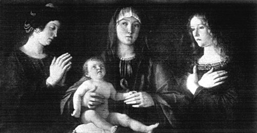 MADONNA WITH THE MAGDALEN AND S. CATHERINE FROM THE
PAINTING BY GIOVANNI BELLINI
In the Accademia