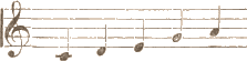 music notation: c d e g a