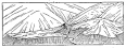 Fig. 182—Dissected alluvial fans on the border of the
Urubamba Valley near Hacienda Chinche. A Characteristic feature of the
valleys of the Peruvian Andes below the zone of glaciation but within
the limits of its aggraditional effects. Through alluviation the valleys
and basins of the Andean Cordillera, and vast areas of the great Amazon
plains east of it, felt the effects of the glacial conditions of a past
age.