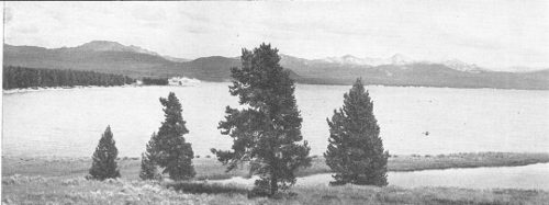 Mile-and-a-half high Yellowstone Lake is ringed by the snow-capped Absaroka mountains.