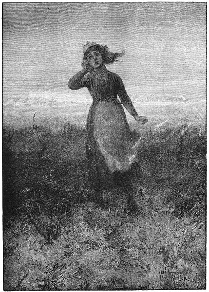 girl calling in field