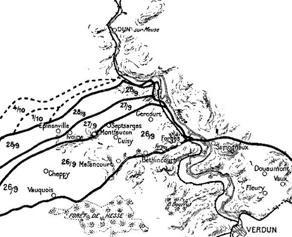 Map: The American Offensive of 1918-09-26