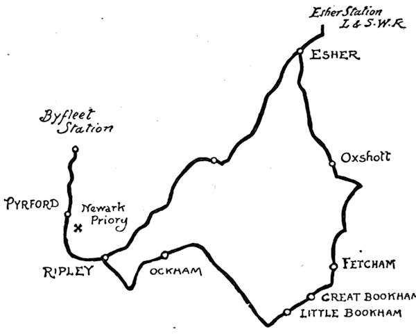 Map—Esther Station to Byfleet Station