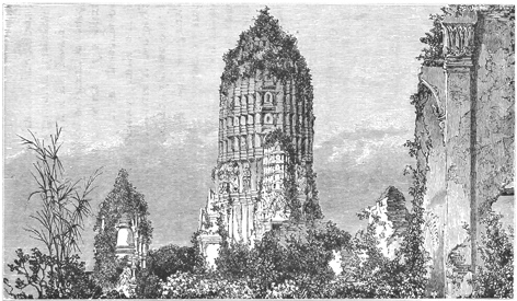 RUINS OF A PAGODA AT AYUTHIA.